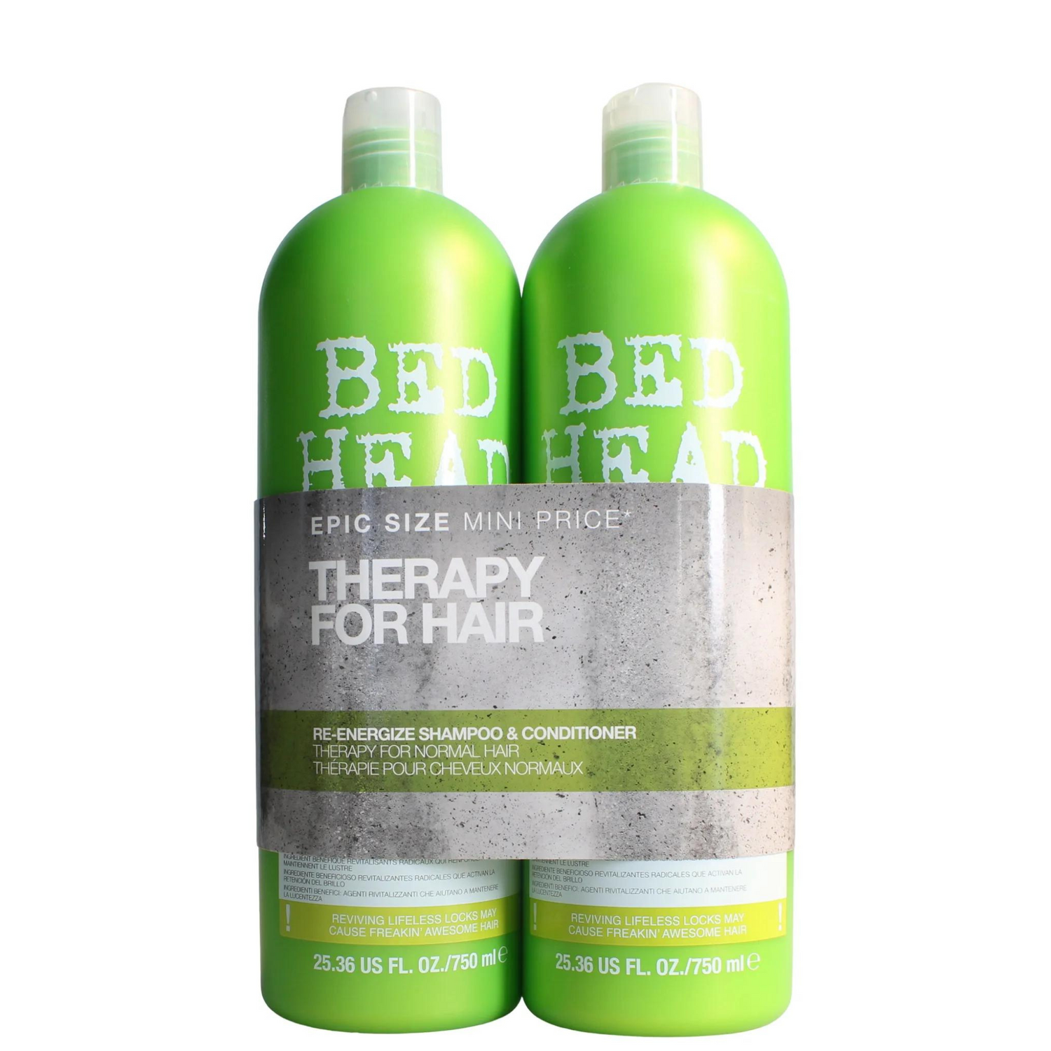 TIGI BED HEAD 2X750ML DUO SHAMPOO &amp; CONDITIONER RE-ENERGIZE